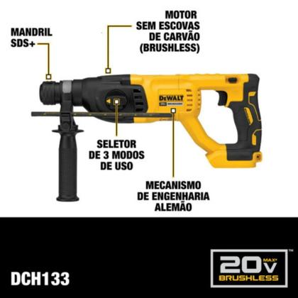 Imagem de Combo Dewalt 20V MAX - Martelete SDS Plus e Parafusadeira de Impacto - DCK260D1P1T-BR com Baterias e Maleta