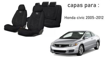 Imagem de Combo Estofado Customizado Civic 05-12 + Volante + Chaveiro