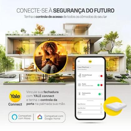 Imagem de Combo Fechadura Digital Compact Rolete Branca Yale