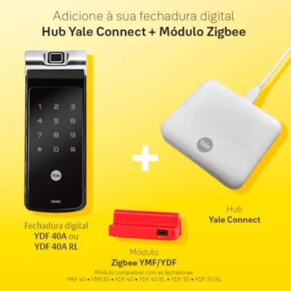 Imagem de Combo Fechadura Digital YDF 40A RL HUB Wifi Yale