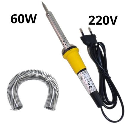 Imagem de Combo Ferro De Solda Soldar Soldador 110v ou 220v 40w ou 60w Com Estanho Reforçado