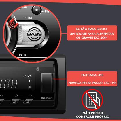 Imagem de Combo Kit Auto Radio Som Aparelho Automotivo Usb Pioneer +2 Falantes Triaxial 5" Dianteiros Portas