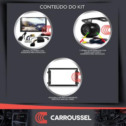 Imagem de Combo Kit Central Multimidia Android MP5 7 pols + Camera de ré + Moldura Onix Prisma Joy Spin Cobalt
