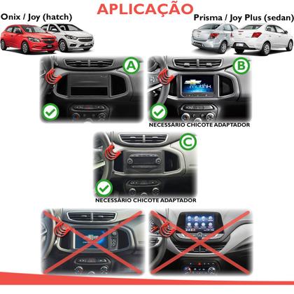 Imagem de Combo Kit Central Multimidia Android MP5 7 pols + Camera de ré + Moldura Onix Prisma Joy Spin Cobalt