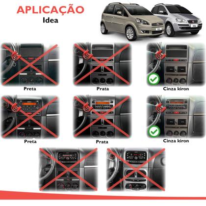 Imagem de Combo Kit Central Multimidia Android MP5 7 pols + Camera ré + Moldura Cinza Palio Siena Idea Strada