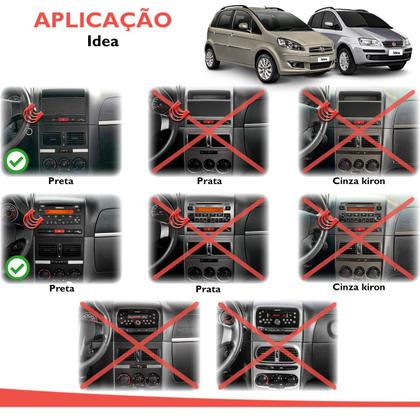 Imagem de Combo Kit Central Multimidia Android MP5 7 pols + Camera ré + Moldura Preta Palio Siena Idea Strada