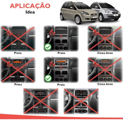 Imagem de Combo Kit Central Multimidia MP5 Android + Camera ré + Moldura Prata Palio Siena Idea Strada Weekend