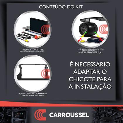 Imagem de Combo Kit Central Multimidia MP5 + Camera de ré + Moldura Preta Ssangyong Kyron AndroidAuto CarPlay