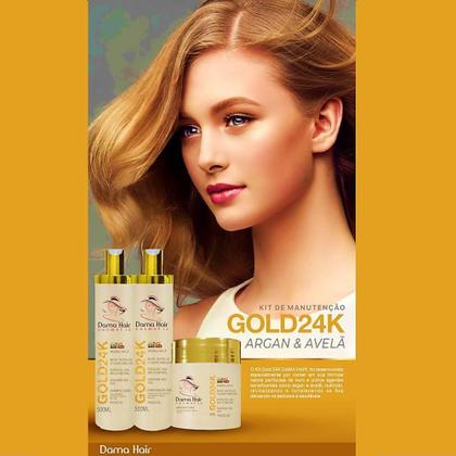 Imagem de Combo Kit Gold 24K Dama Hair Reconstrução Capilar (7 Itens)