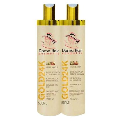 Imagem de Combo Kit Gold 24K Dama Hair Reconstrução Capilar (7 Itens)