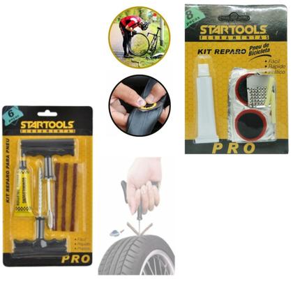 Imagem de Combo Kit reparo pneu REmendo Profissional Carro Moto e Bike