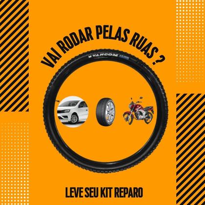 Imagem de Combo Kit reparo pneu REmendo Profissional Carro Moto e Bike