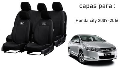 Imagem de Combo Luxo Bancos Honda City 2009-2016 + Volante + Chaveiro