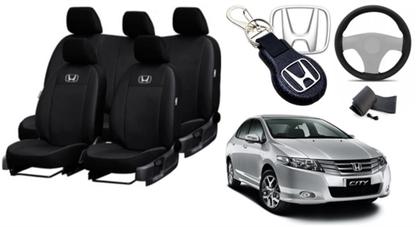 Imagem de Combo Luxo Bancos Honda City 2009-2016 + Volante + Chaveiro