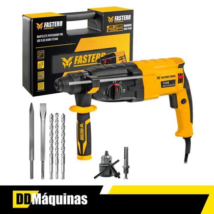 Imagem de Combo Martelete Perfurador Rompedor 820W e Parafusadeira Furadeira De Impacto Profissional 21v com Maleta e Acessórios Fasterr