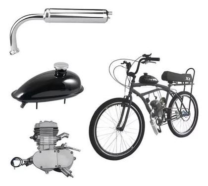 Imagem de Combo Motor 80Cc Motorizado Bicicleta A Gasolina Completo