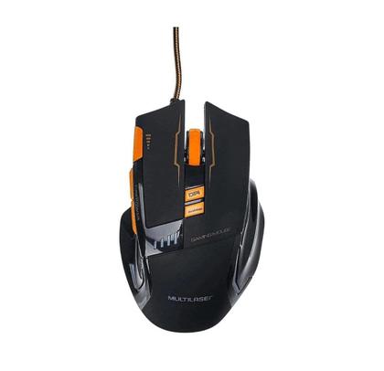 Imagem de Combo Mouse Gamer 3200 Dpi Usb e Mousepad Laranja Mo256