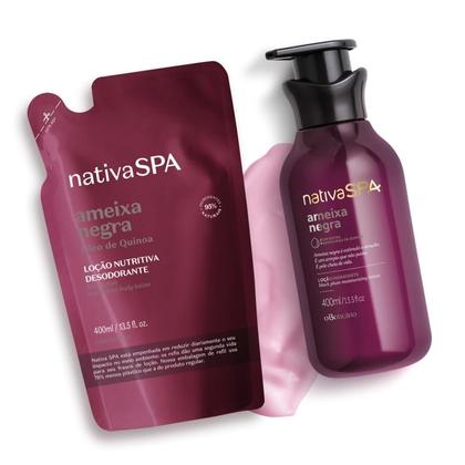 Imagem de Combo Nativa Spa Ameixa Negra: Loção Hidratante Desodorante 400ml + Refil 400ml