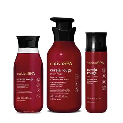 Imagem de Combo Nativa Spa Cereja Rouge: Loção Corporal 400ml + Sabonete Líquido 250ml + Body Splash 200ml