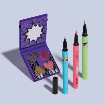 Imagem de Combo Olhar Poderoso QDB As Meninas Superpoderosas: Mini Paleta de Sombras 4g + 3 Canetas Delineadoras 0,4g cada