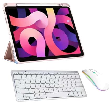 Imagem de Combo para iPad 10 Geração 2022  Capa Inteligente Rosa + Pelicula + Mouse