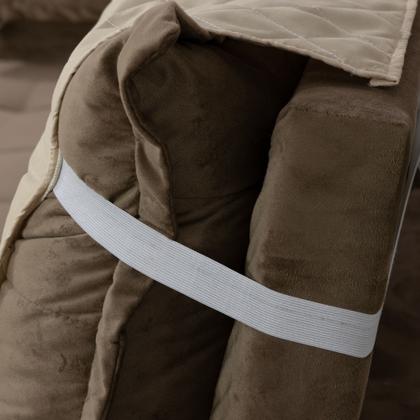 Imagem de Combo Para Sofá Retrátil de 2 Lugares Com Almofadas Cheias e Manta Com Bolsos na Lateral 2,40 Metros