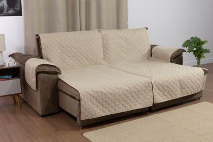 Imagem de Combo Para Sofá Retrátil de 2 Lugares Com Almofadas Cheias e Manta Com Bolsos na Lateral 2,40 Metros