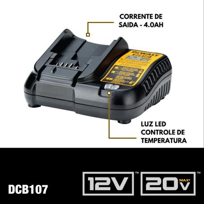 Imagem de Combo Parafusadeira/Furadeira 20V MAX + Impacto DCK276D2-BR com 4 Baterias 2Ah e Carregador Bivolt
