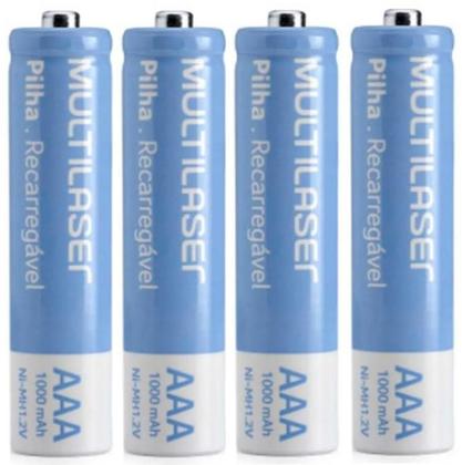 Imagem de Combo Pilhas AAA Recarregaveis 1000 Mah Com 12 Unidades Controle Brinquedos
