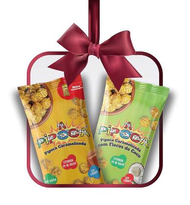 Imagem de Combo Pipoca Caramelizada - Caixa c/ 12 Unid. - 6 Pipocas Caramelizada 55g + 6 Pipocas Caramelizada Com Flocos de Coco 50g