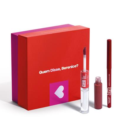 Imagem de Combo Presente Natal QDB POD Delas: Lapiseira de Contorno Labial  300mg + Batom Duo Gloss 8ml + Caixa de Presente P