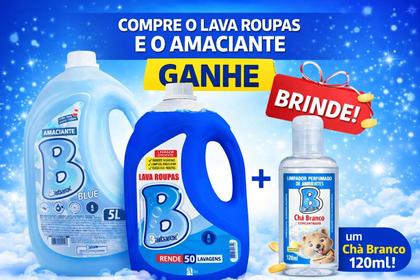 Imagem de Combo Sabão Líquido 5L Amaciante 5L Barbarex Brinde limpador perfumado cha branco 120ml