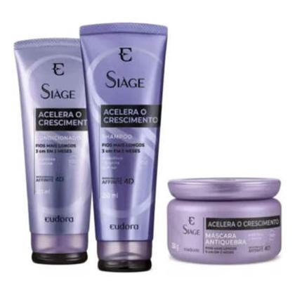 Imagem de Combo Siàge Acelera o Crescimento: Shampoo 250ml + Máscara Capilar 250g + Condicionador 200ml