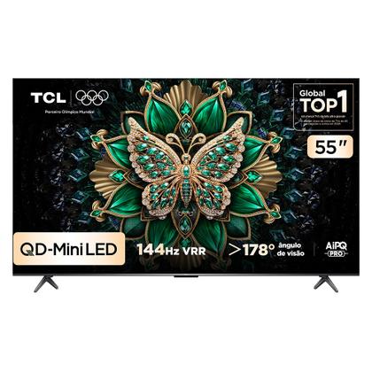 Imagem de Combo Smart TV TCL 55 QD-Mini LED 4K C6K WiFi 144Hz 55C6K e Soundbar TCL Subwoofer 2.1 S55H