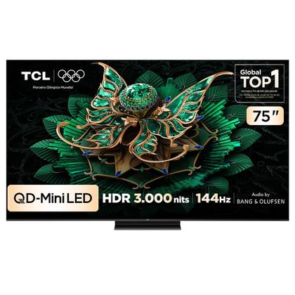 Imagem de Combo Smart TV TCL 75 QLED Mini LED 4K C7K WiFi 144Hz 75C7K e Soundbar TCL Subwoofer 5.1 Q65H