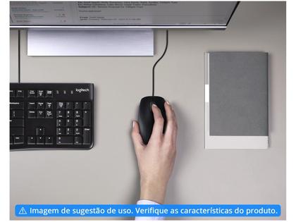 Imagem de Combo Teclado e Mouse com fio USB Logitech MK120 com Design Confortável,