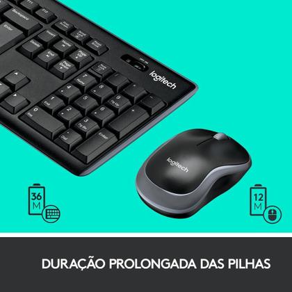 Imagem de Combo Teclado e Mouse sem fio Logitech MK270 com Teclas de Mídia de Fácil Acesso, Conexão USB, Pilhas Inclusas e Layout ABNT2 -920-004433