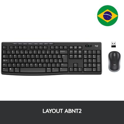 Imagem de Combo Teclado e Mouse sem fio Logitech MK270 com Teclas de Mídia de Fácil Acesso, Conexão USB, Pilhas Inclusas e Layout ABNT2 -920-004433