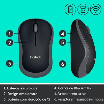 Imagem de Combo Teclado e Mouse sem fio Logitech MK270 com Teclas de Mídia de Fácil Acesso, Conexão USB, Pilhas Inclusas e Layout ABNT2 -920-004433