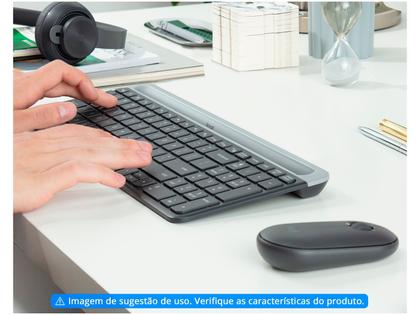 Imagem de Combo Teclado e Mouse sem fio Logitech MK470 com Design Slim, Digitação e Clique Silencioso, Mouse Ambidestro e Pilhas Inclusas - 920-009268