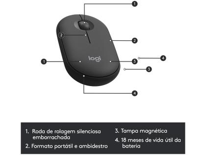 Imagem de Combo Teclado e Mouse sem fio Logitech MK470 com Design Slim, Digitação e Clique Silencioso, Mouse Ambidestro e Pilhas Inclusas - 920-009268