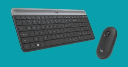 Imagem de Combo Teclado e Mouse sem fio Logitech MK470 Slim Compacto Padrão USA (sem ç)