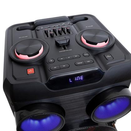 Imagem de Combo Torre Polyvox Xt2212t Led 2500w + Microfone Com Fio