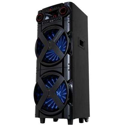 Imagem de Combo Torre Som Amplificada Polyvox Xt-2000t + 2 Mic sem Fio