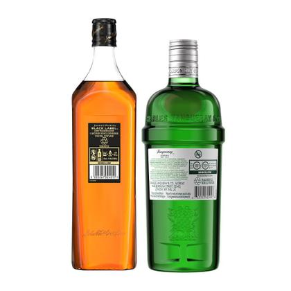Imagem de Combo whisky johnnie walker black label 750ml + gin tanqueray london dry 750ml