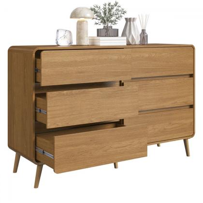 Imagem de Cômda Infantil Curve 6 Gavetas Carvalho Xingu - Completa Móveis