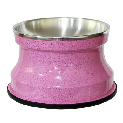 Imagem de Comedouro Alto Para Gatos Em Alumínio Gastrobel Rosa 