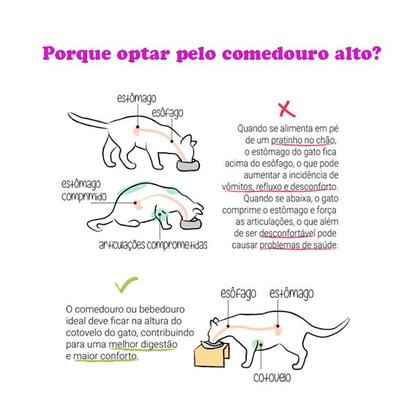 Imagem de Comedouro Alto Pet Ferro e Inox para Gatos Ração Agua Rosa