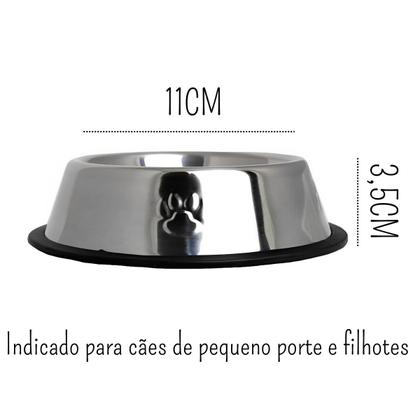 Imagem de Comedouro Antiderrapante Inox 150ml  Para Cachorro Cães filhotes Pequeno Porte