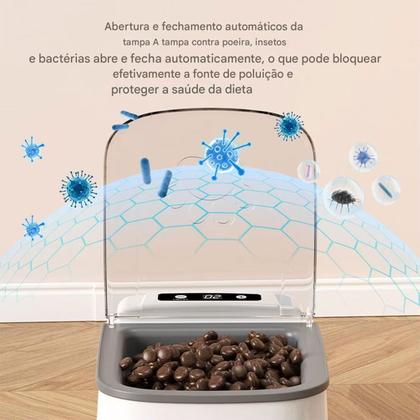Imagem de Comedouro Automatico Cao Gato Cachorro Pet Raçao Sensor Presença Movimento Temporizador Programavel Animal de Estimaçao